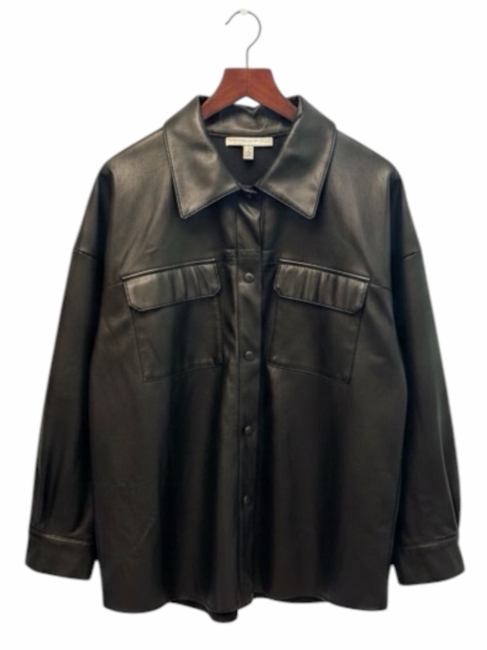 Steve Madden 3X Black Leather Oversized Jacket - Women